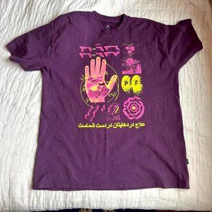 insane streetwear graphic tee in Purple converse graphic tee Tshirt Size Large M
